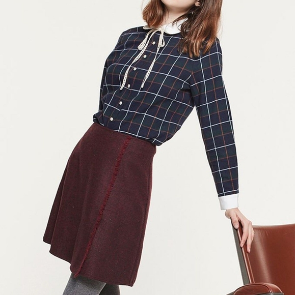 Miss Patina Tops - New Miss Patina moss land top with peter pan collar and cream lace neck tie